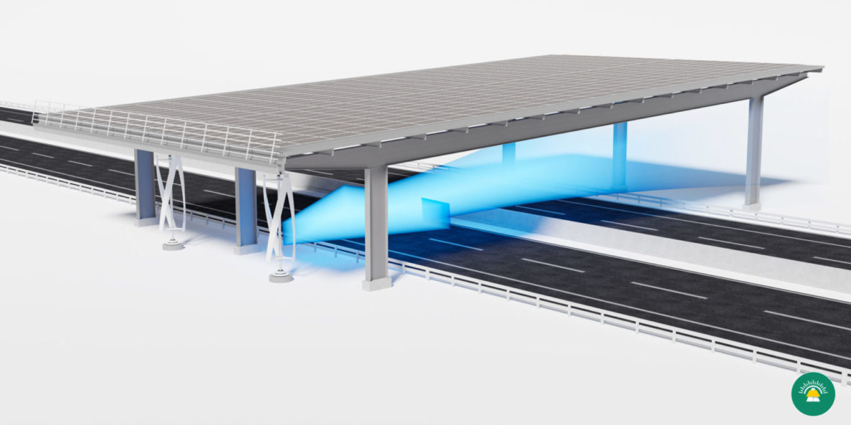 Switzerland-based Energy Pier's concept for highway solar-wind installation.