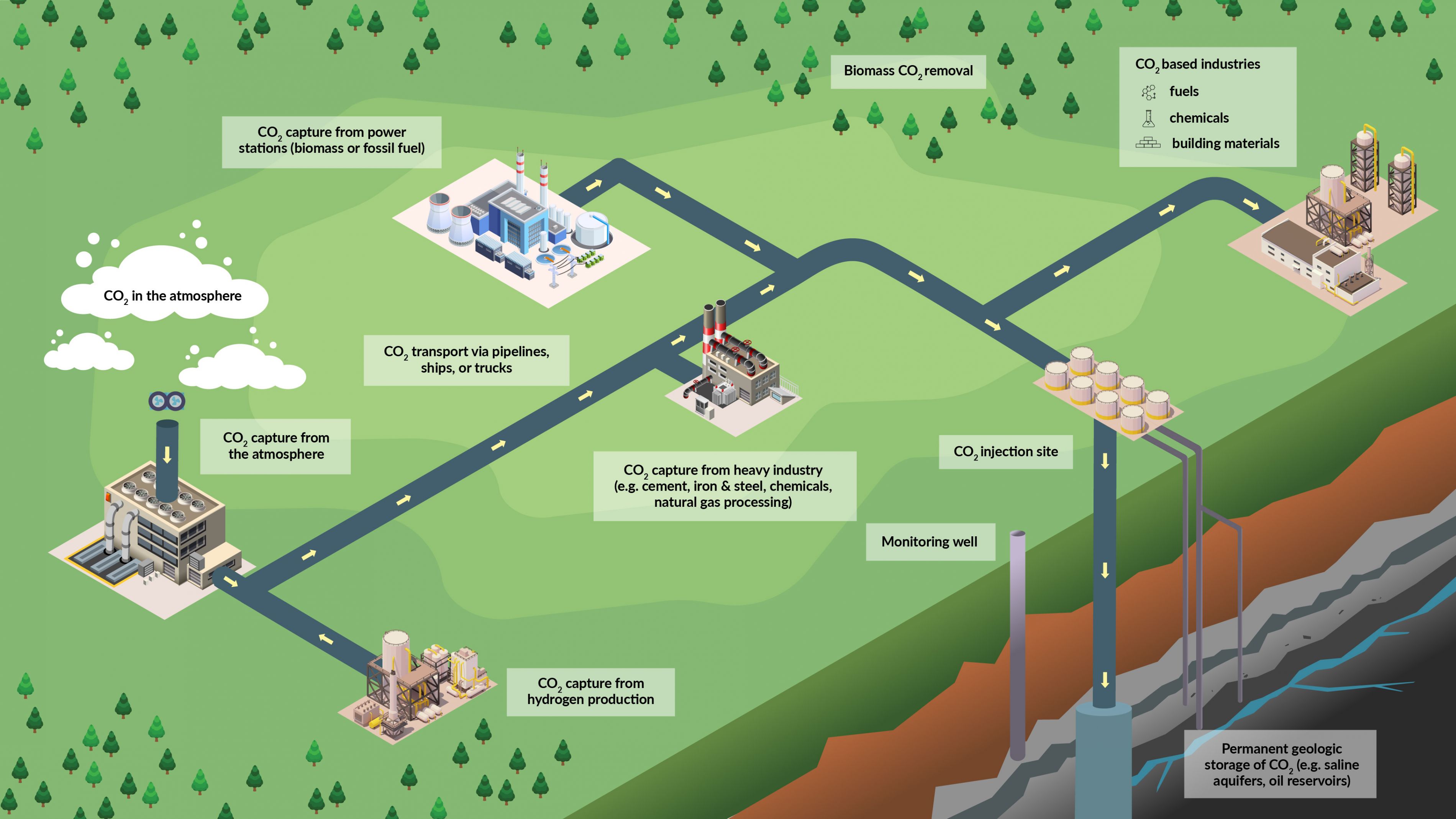 Diagram of carbon management processes